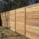 horizontal wood fence installation