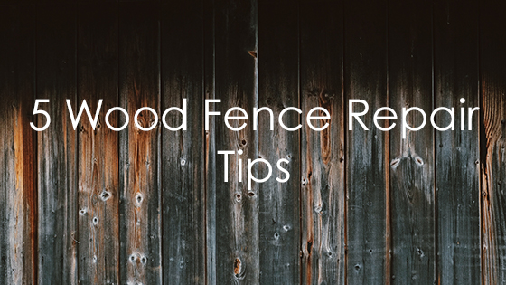 Wood fence with words in front that say "5 wood fence repair tips"